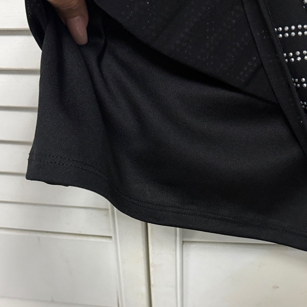 Women’s Black Studded V-Neck Bodycon Dress Sz Medium - Picture 4 of 12